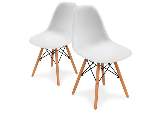 White Chair with Wooden Leg